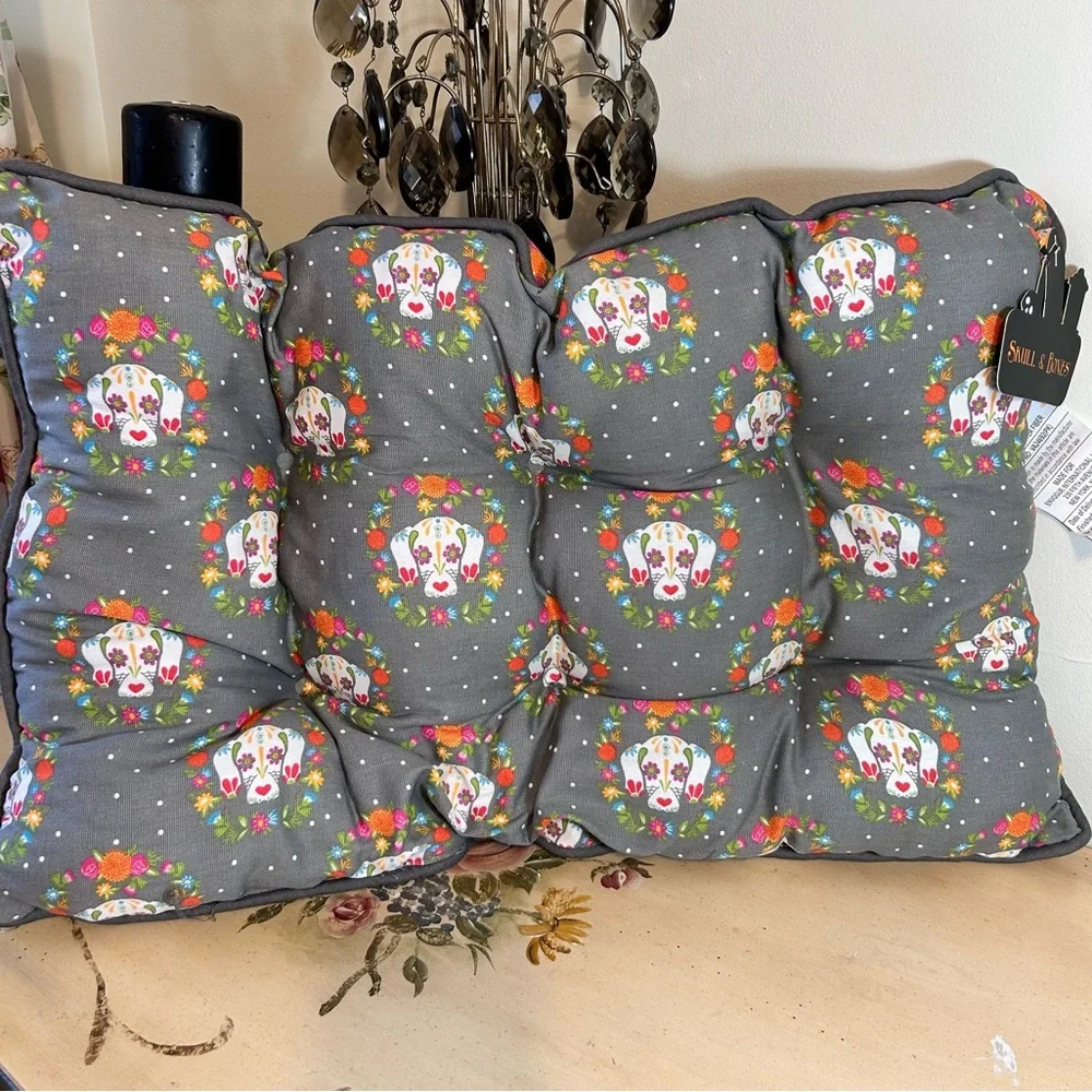 Dachshund Sugar Skull Day of the Dead Halloween Pet Dog Bed NWT NEW